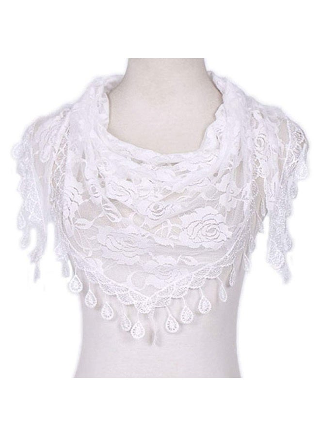LMVERNA Triangle Lace Shawl Mantilla Veil Lightweight Tassel Scarf Fashion Floral Shawls and Wraps for Women - Image 3