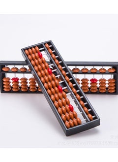 SYOSI 2pcs Vintage Wooden Abacus 13 Rods Wood Soroban with Reset Button Chinese Japanese Calculator Counting Tool for Kid Educational Brain Teaser Toys Gift Brown  - Image 1