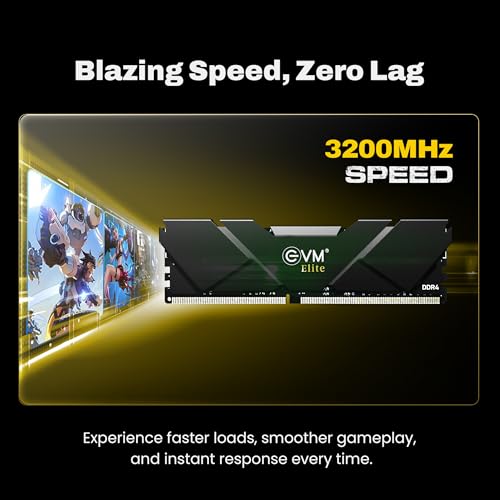EVM Elite 16GB DDR4 3200MHz Gaming Desktop RAM – Intel XMP & AMD EXPO, Aluminum Heat Sink, CL15, 1.2V Low Voltage, 288-Pin Long-DIMM, 10-Year Warranty (EE16G32DT) - Image 3