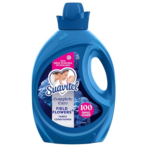 Suavitel Complete Liquid Fabric Softener, Fabric Conditioner, HE Compatible, 100 Small Loads, Field Flowers Scent, 100 fl oz Bottle - Image 1
