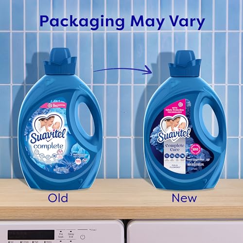Suavitel Complete Liquid Fabric Softener, Fabric Conditioner, HE Compatible, 100 Small Loads, Field Flowers Scent, 100 fl oz Bottle - Image 2
