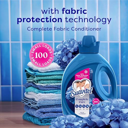 Suavitel Complete Liquid Fabric Softener, Fabric Conditioner, HE Compatible, 100 Small Loads, Field Flowers Scent, 100 fl oz Bottle - Image 3