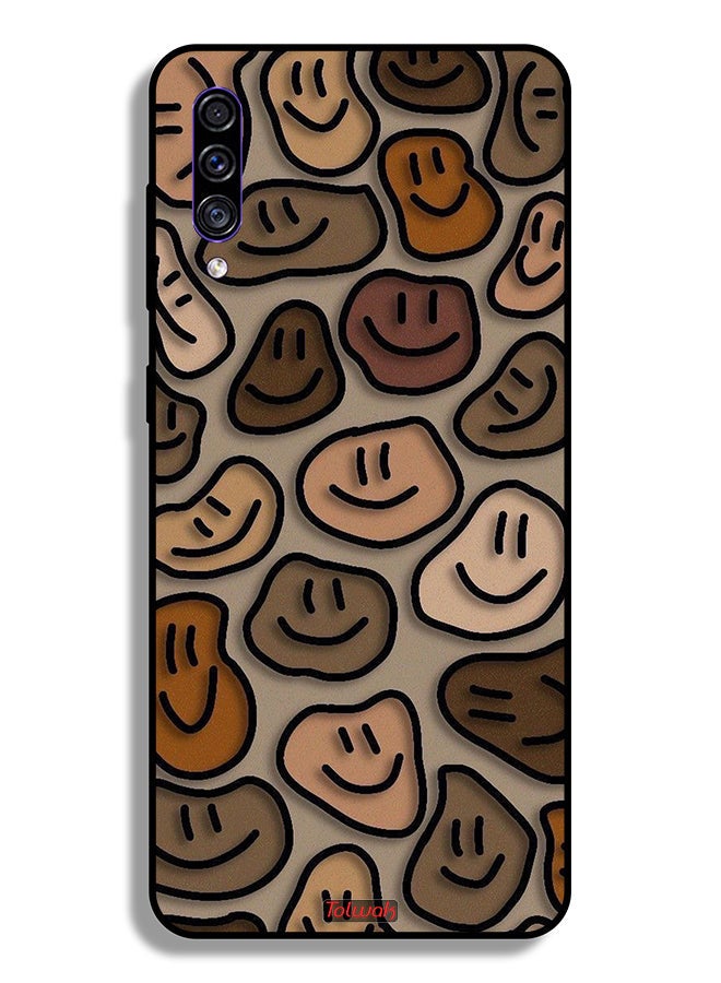 Tolwak Samsung Galaxy A50 Protective Case Cover Smiley Faces Art - Image 1