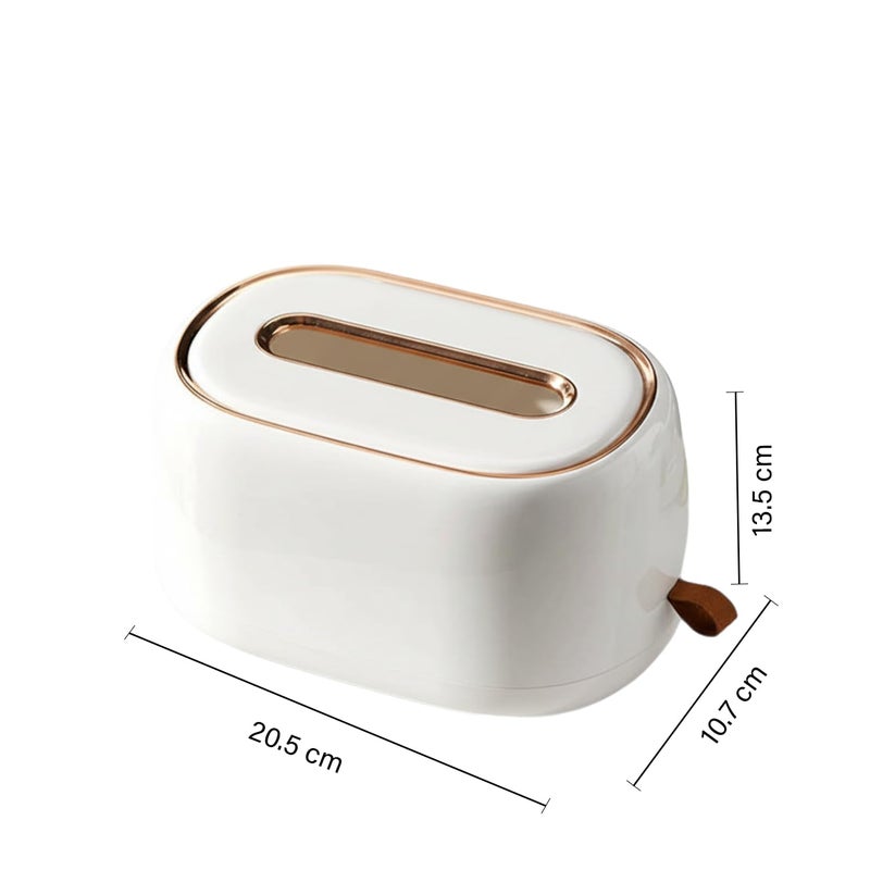 oddpod ™ Premium ABS Plastic Desk Tissue Paper Holder & Wall-mounting Napkin Dispenser for Office, Living Room, Bedroom, Bathroom, Night Stand & Desk - Pearl White - Image 3