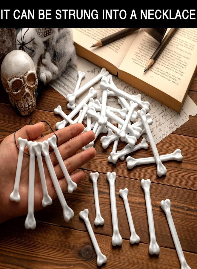 TORINALITAL 120PCS Mini Plastic Bones, White Bones Halloween Decor, Small Plastic Bones for Gathering Decoration Caveman Theme Costume Supplies - Image 4