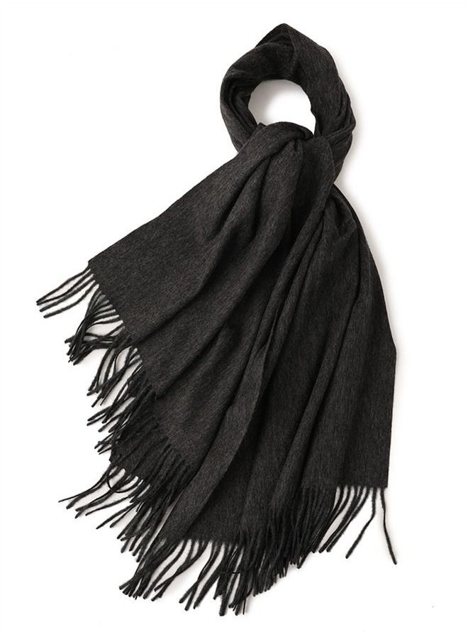 Loquat Solid Warm Thickened Lambswool Scarf  - Image 1