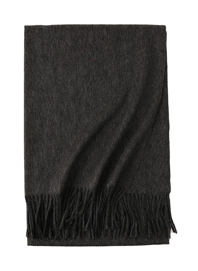 Loquat Solid Warm Thickened Lambswool Scarf  - Image 2