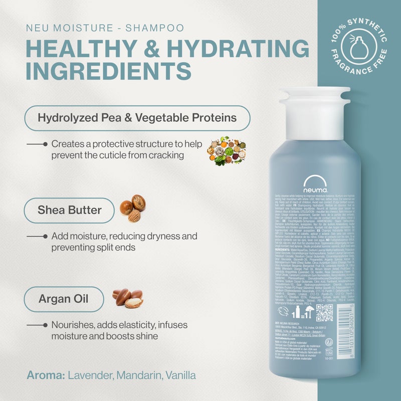 Neuma Neu Moisture Shampoo 8.5 Fl. Oz. Moisture Shampoo, Lavender, Mandarin & Vanilla Scent - Image 2