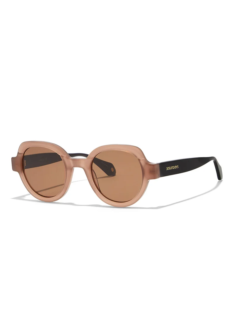 30Sundays Laurel,Women Sunglasses, Geometric Sunglasses, UV Protection: UV400 (Beige,Brown)
