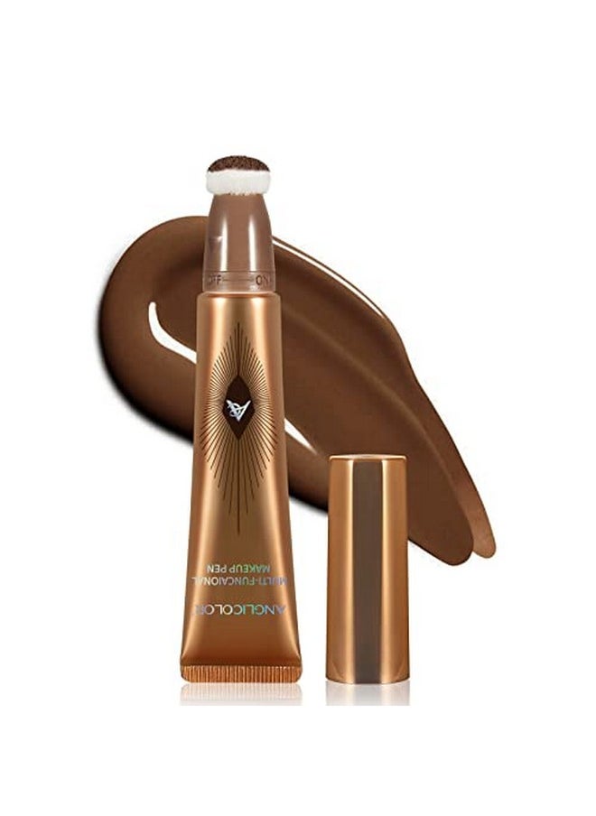 Anglicolor Contour Stick With Cushion Applicatorliquid Contour Wandcream Contour Smoothbronzer Stick Lightweight Liquid Bronzer For Face(02 Fair/Medium)  - Image 1