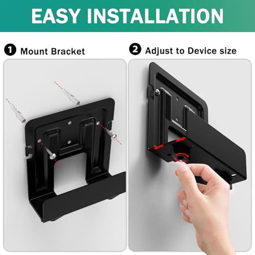 appacare Cable Box Mount, Modem Mount,Adjustable Wall Mount for Small and Wide Devices Compatible for Cable Boxes, Modems, DVD Players,PS3, PS4, Xbox One S (Wide) - Image 4