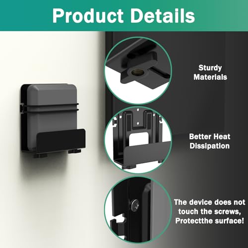 appacare Cable Box Mount, Modem Mount,Adjustable Wall Mount for Small and Wide Devices Compatible for Cable Boxes, Modems, DVD Players,PS3, PS4, Xbox One S (Wide) - Image 3