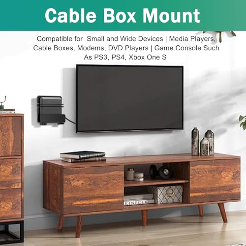 appacare Cable Box Mount, Modem Mount,Adjustable Wall Mount for Small and Wide Devices Compatible for Cable Boxes, Modems, DVD Players,PS3, PS4, Xbox One S (Wide) - Image 5