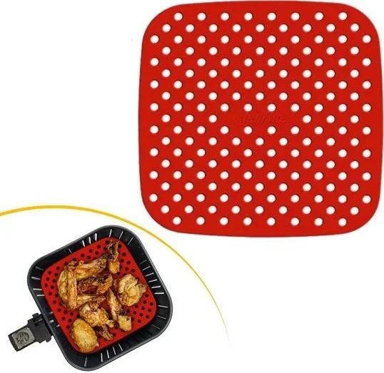 5 دي ام Colorful Heat Resistant Washable Silicone Oven and Airfryer Square Baking Mat 21.5 cm