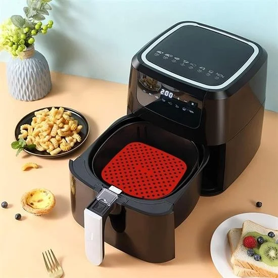 5 دي ام Colorful Heat Resistant Washable Silicone Oven and Airfryer Square Baking Mat 21.5 cm