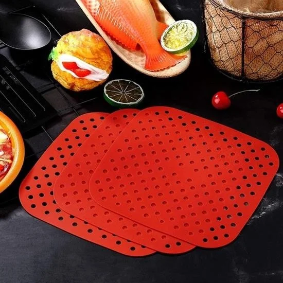 5 دي ام Colorful Heat Resistant Washable Silicone Oven and Airfryer Square Baking Mat 21.5 cm