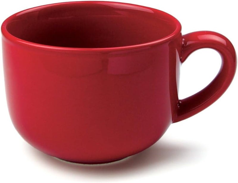 Omniware Teaz Cafe Jumbo Coffee Mug Set of 424 oz Stoneware with Large Handle Dishwasher Safe LeadFree Glaze  Cozy Oversized Cup MidCentury Modern Drinkware Simply Red