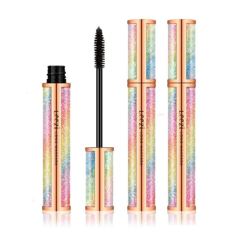4D Silk Fiber Eyelash Mascara Waterproof  Thick Long Lasting SmudgeProof Natural 4D Fiber Mascara Curling Lashes Lengthening All Day Exquisitely Extra Long Pack of 2