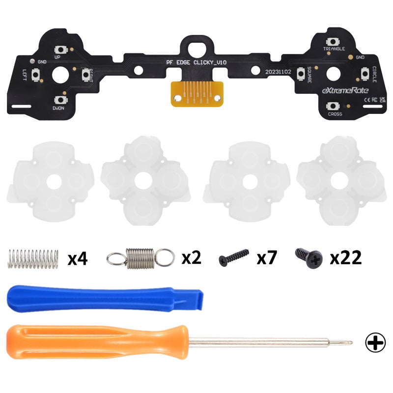eXtremeRate Face Buttons Clicky Kit for PS5 Edge Controller, Custom Tactile Dpad Action Buttons for PS5 Edge Controller D-pad ABXY X Circle Square Triangle Buttons Mouse Click Kit - Without Controller - Image 2