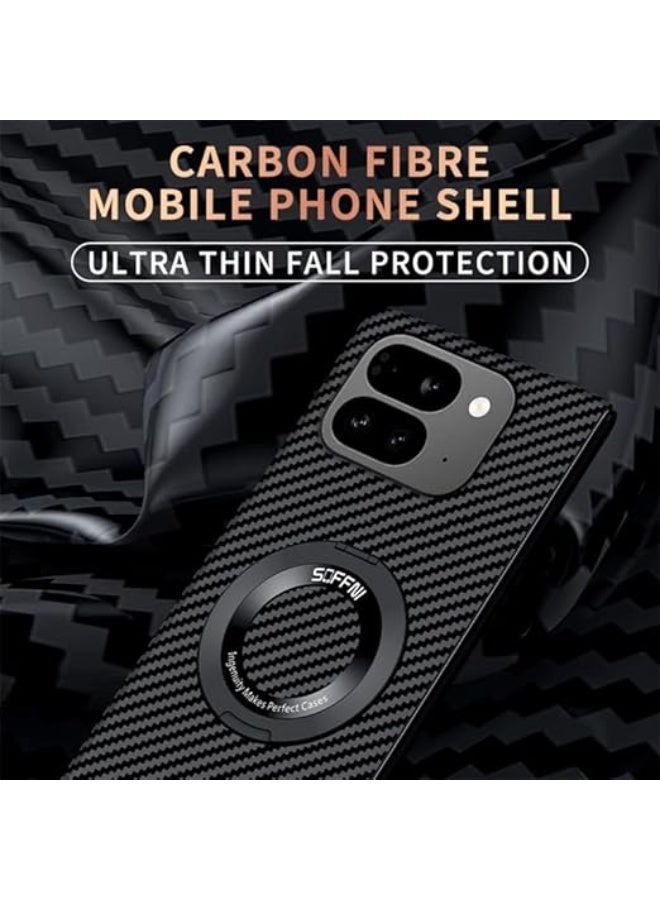 Compatible with Google Pixel 9 Pro Fold Case Slim Hard PC Case Compatible with Mag-Safe Carbon Fiber Magnetic Cover with Stand for Google Pixel 9 Pro Fold - Image 3