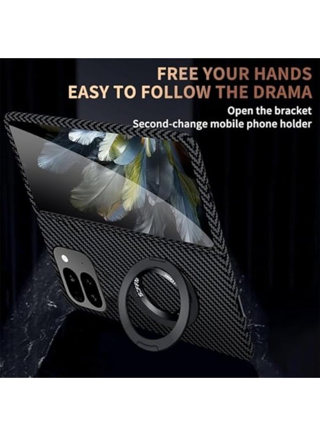 Compatible with Google Pixel 9 Pro Fold Case Slim Hard PC Case Compatible with Mag-Safe Carbon Fiber Magnetic Cover with Stand for Google Pixel 9 Pro Fold - Image 4