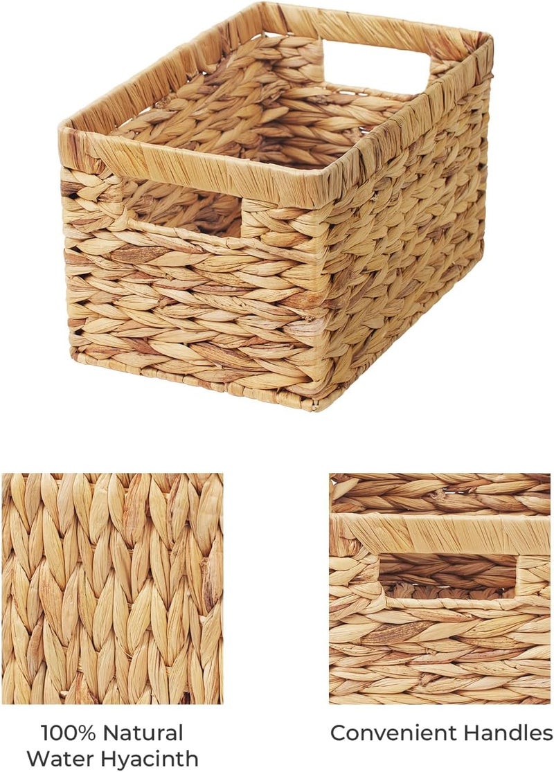 StorageWorks Wicker Basket, Baskets for Organizing, Storage Basket with Built-in Handles, Water Hyacinth Shelves (Medium 2-Pack, Natural Hyacinth) - Image 4