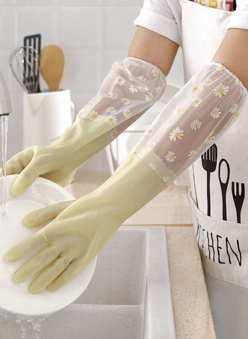 A Pair of Heat Insulated Cleaning Gloves, Waterproof and Slip Resistant, for Kitchen Bathroom Home Gardening Painting Household Tools, One Size - Image 1