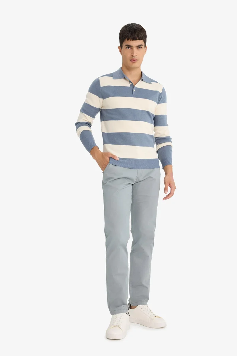 Regular Fit Pocketed Straight Leg Chino Pants