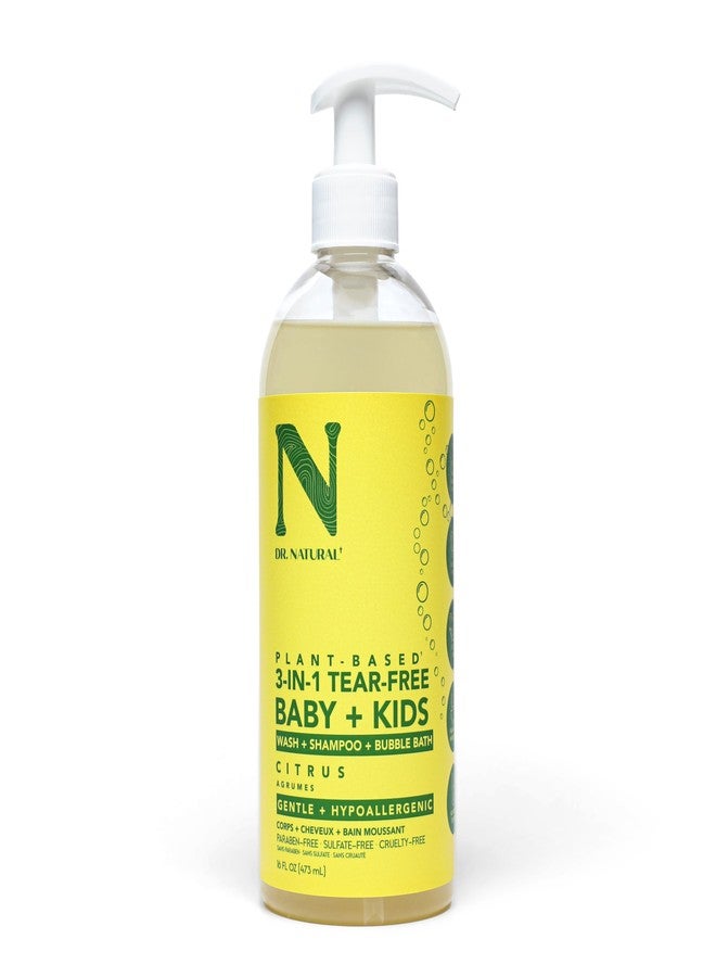 Dr. Natural 3-in-1 Tear-Free Baby Plus Kids Soap - Head-to-Toe Soap and Shampoo - Sensitive Skin Moisturizing Body Wash - Citrus - 16 oz - Image 1