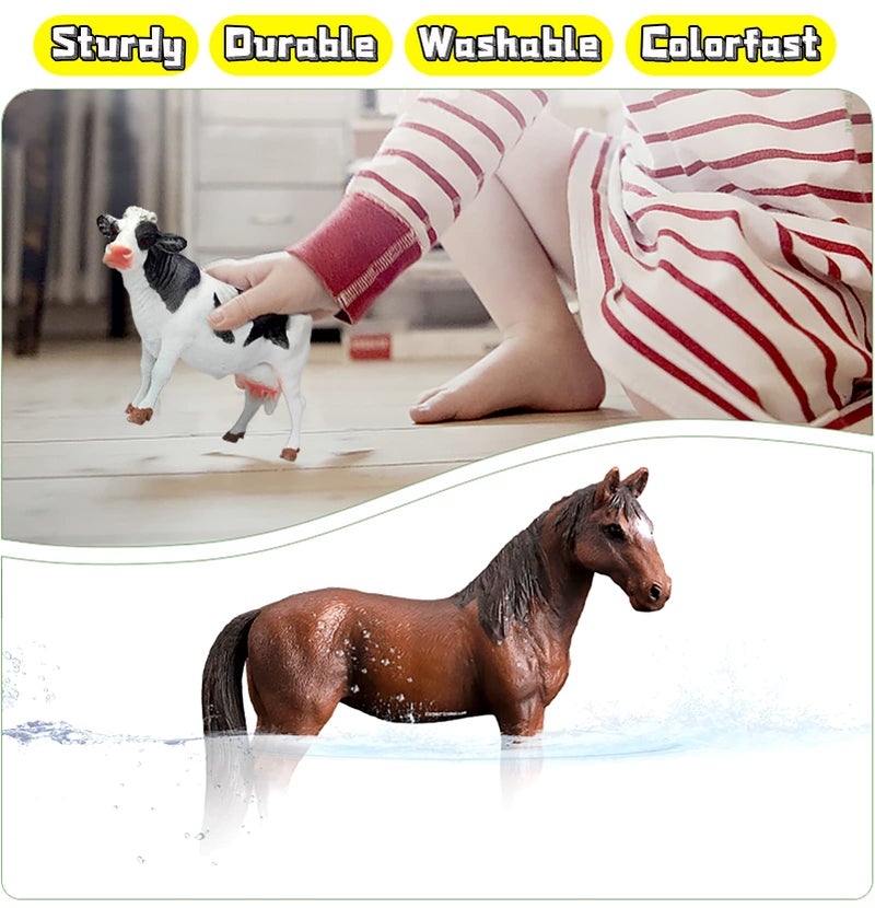 KECIABO Animal Figurines, Big Animal Toys, 8 Pcs Farm Animals Figurines Toys, Realistic Plastic Animals Playset, Educational Learning Toy Set for Kids Toddlers - Image 4