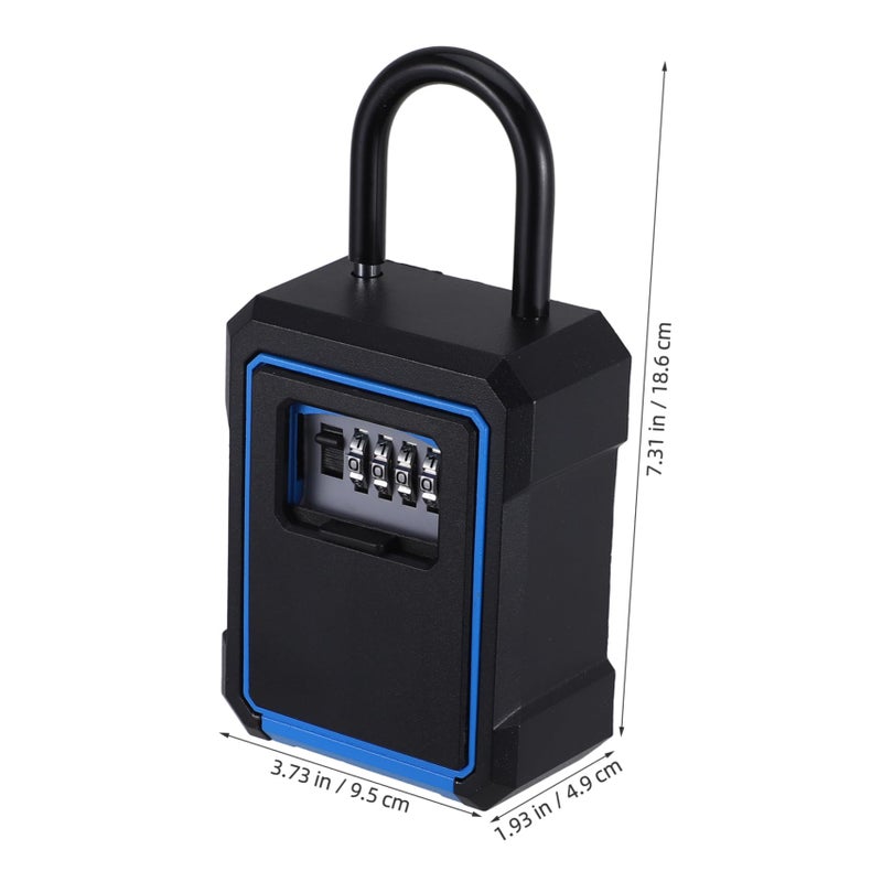 Blue Key Lock Box Combination Code Secure Outdoor Key Storage Organizer for Home Office Garage - Image 3
