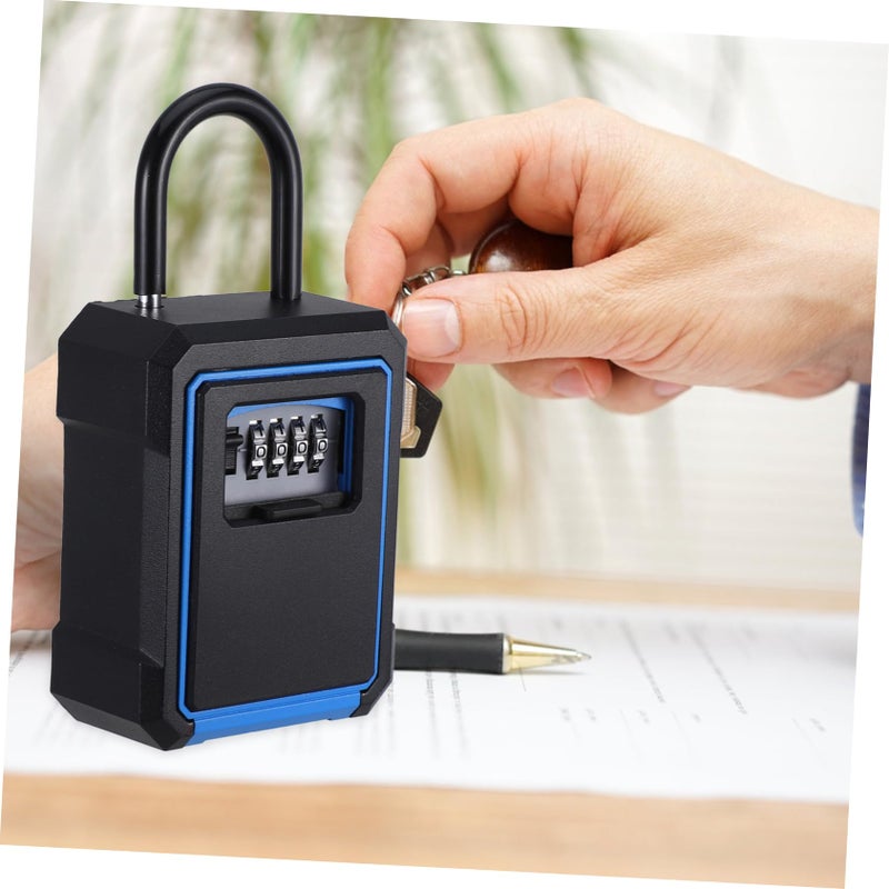 Blue Key Lock Box Combination Code Secure Outdoor Key Storage Organizer for Home Office Garage - Image 5