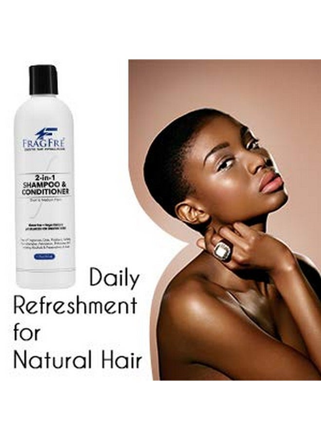 FRAGFRE FRAGFRE 2 in 1 Shampoo and Conditioner 12 oz - Fragrance Free Conditioning Shampoo for Short to Medium Hairs - Color Safe Wash and Go - Sulfate Free Cleansing Conditioner for Sensitive Scalps (1 Pack)  - Image 3