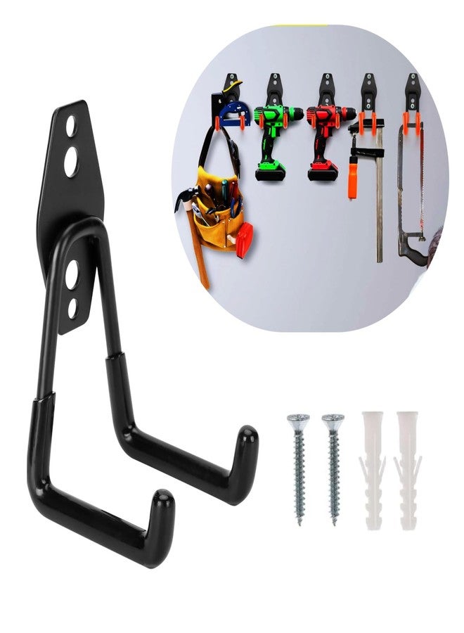 DECOCLOUD® Heavy Duty Metal Garage Wall Hooks 1-Pack Utility Storage Hangers for Tool, Ladders, Power Tools, Bikes, Rope and More Equipment – Wall Mount Organizer with Anti-Slip Coating (Garage Hook) - Image 1