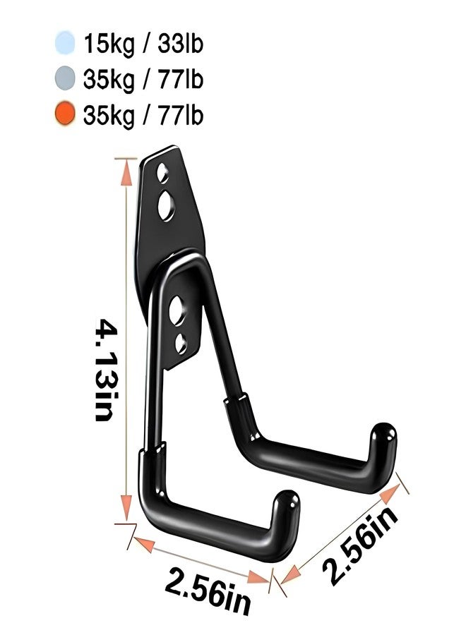 DECOCLOUD® Heavy Duty Metal Garage Wall Hooks 1-Pack Utility Storage Hangers for Tool, Ladders, Power Tools, Bikes, Rope and More Equipment – Wall Mount Organizer with Anti-Slip Coating (Garage Hook) - Image 2