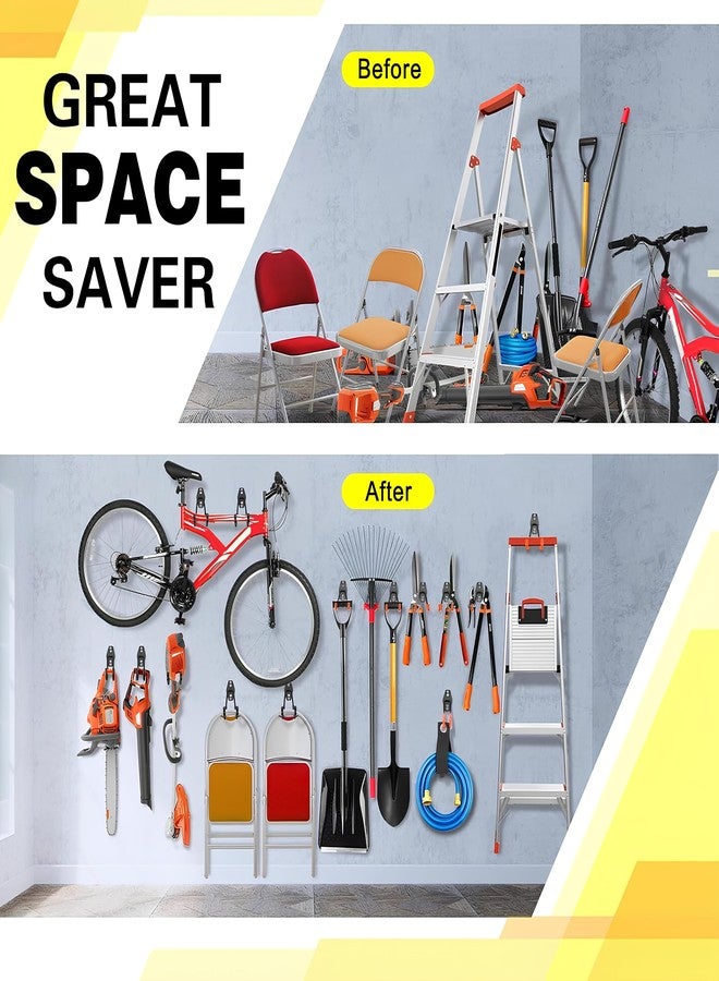 DECOCLOUD® Heavy Duty Metal Garage Wall Hooks 1-Pack Utility Storage Hangers for Tool, Ladders, Power Tools, Bikes, Rope and More Equipment – Wall Mount Organizer with Anti-Slip Coating (Garage Hook) - Image 4