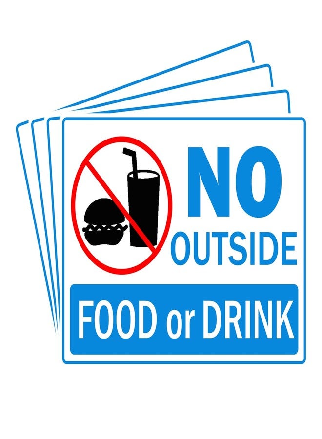 Well Tile NO Outside Food OR Drink Sign 6x8 Inch - Vinyl Window Door Signs Business Removable Waterproof Decal for Office Restaurant Cafe Bar - Image 1