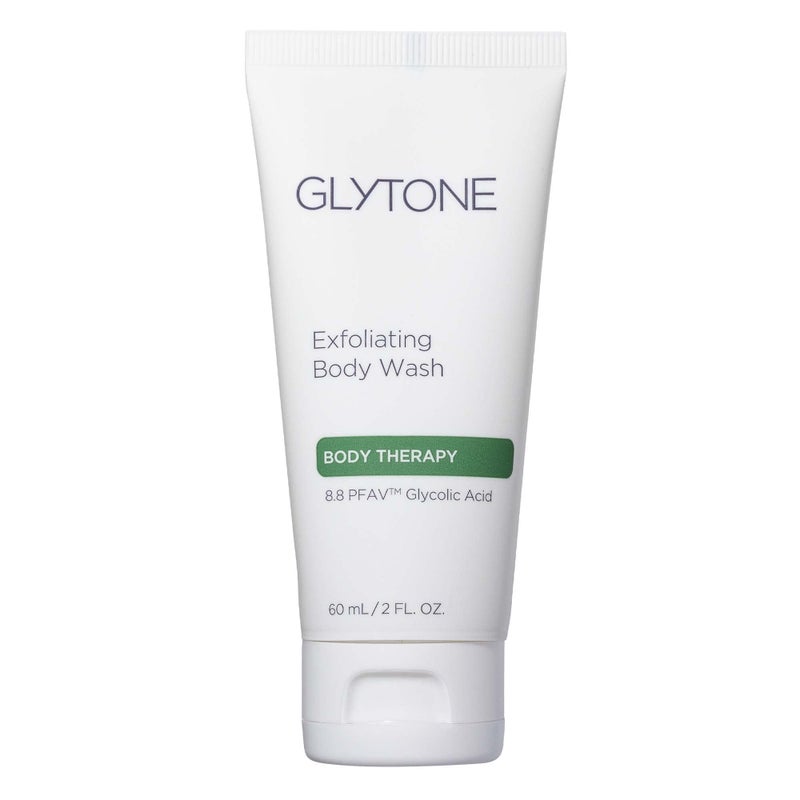 GLYTONE Glycolic Acid Body Wash â€“ Exfoliating & Moisturizing Body Wash for Dry Skin, Reduce Keratosis Pilaris â€“ Fragrance-Free Exfoliator with Glycolic Acid for Rough & Bumpy Skin, 2 Fl Oz - Image 1