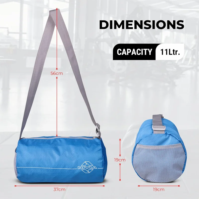 Nivia  Nivia Polyester Gym Bag - Sky Blue/Grey  | Best Price UAE