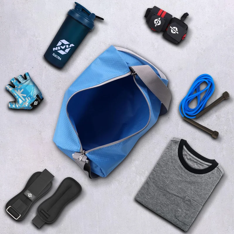 Nivia  Nivia Polyester Gym Bag - Sky Blue/Grey  | Best Price UAE