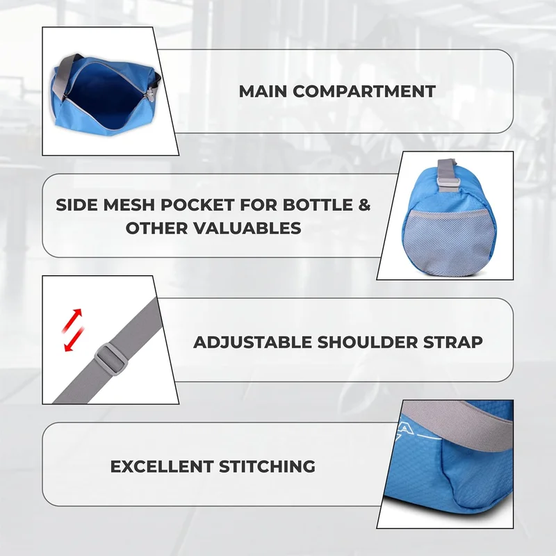 Nivia  Nivia Polyester Gym Bag - Sky Blue/Grey  | Best Price UAE