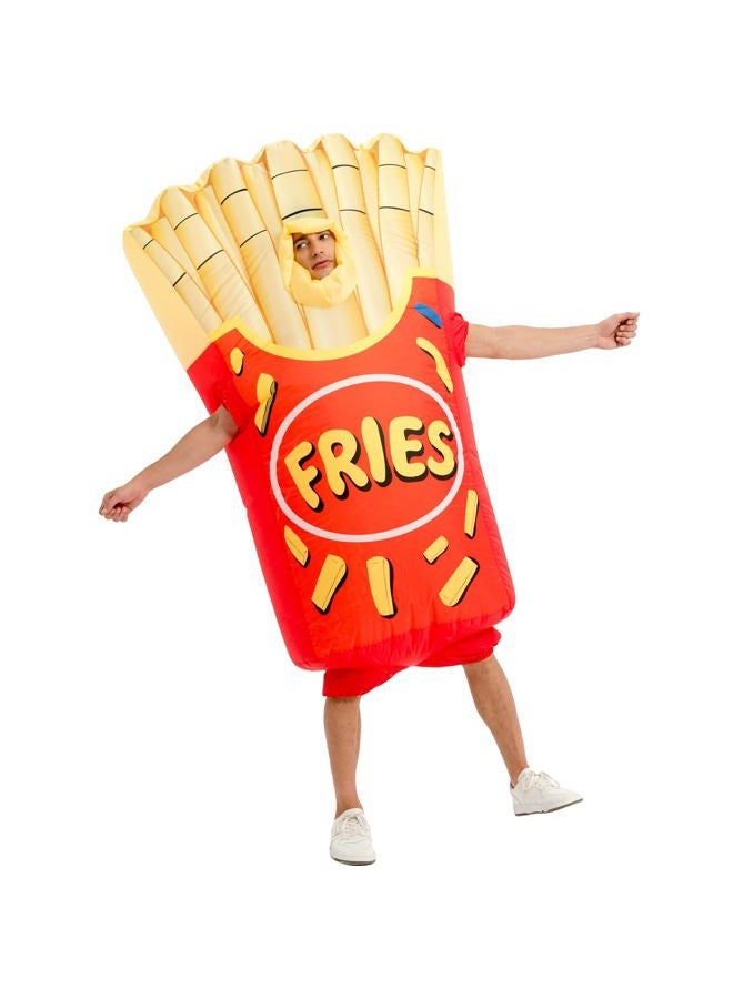 One Casa Inflatable Costume Adult,Blow Up French Fries Suit,Full Body Chips Halloween Costumes for Men Women - Image 1