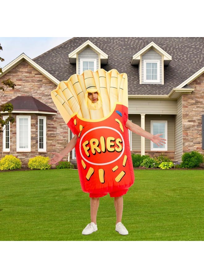 One Casa Inflatable Costume Adult,Blow Up French Fries Suit,Full Body Chips Halloween Costumes for Men Women - Image 2