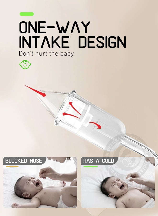 بيبلوسوم جهاز شفط مخاط الأنف للأطفال - جهاز شفط أنفي يدوي يعمل بالضغط السلبي، منظف احتقان الأنف ومضاد للارتجاع للأطفال حديثي الولادة والأطفال الصغار (أخضر) - Image 3