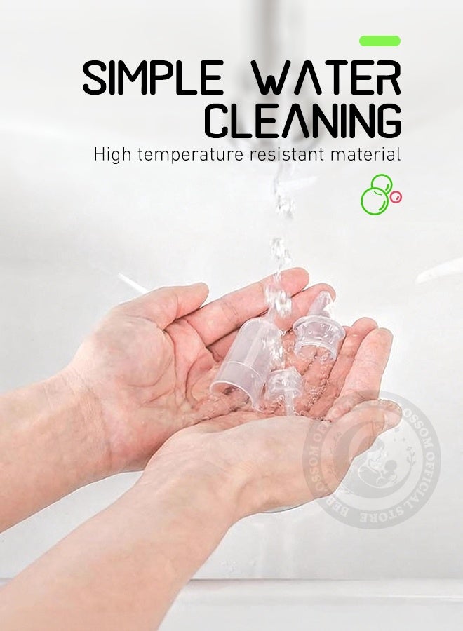 بيبلوسوم جهاز شفط مخاط الأنف للأطفال - جهاز شفط أنفي يدوي يعمل بالضغط السلبي، منظف احتقان الأنف ومضاد للارتجاع للأطفال حديثي الولادة والأطفال الصغار (أخضر) - Image 4