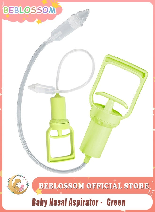 بيبلوسوم جهاز شفط مخاط الأنف للأطفال - جهاز شفط أنفي يدوي يعمل بالضغط السلبي، منظف احتقان الأنف ومضاد للارتجاع للأطفال حديثي الولادة والأطفال الصغار (أخضر) - Image 1