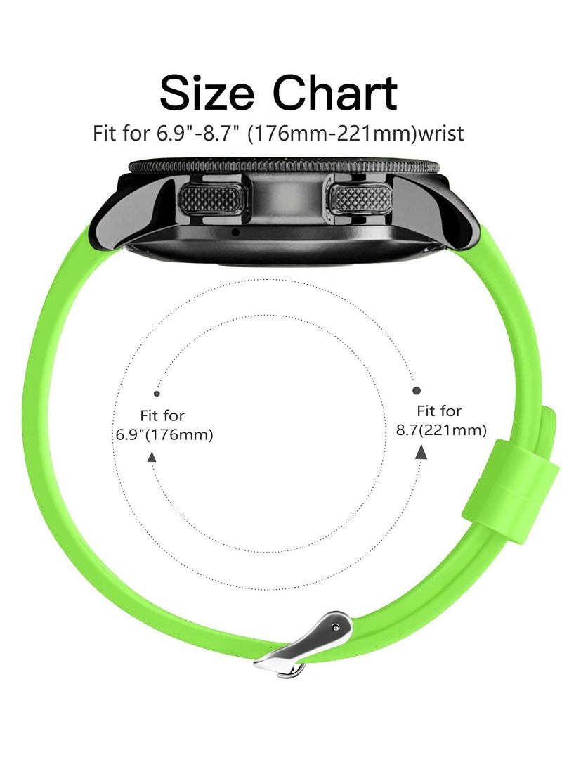 Silicone Sport Band 22MM Strap For Samsung Galaxy Watch 3 45mm/Watch 46mm/Gear S3/Huawei watch GT3 GT4 46MM/Huawei Watch 3&4/3&4 Pro/GT2E/GT2 Pro/GT GT2 46MM/Amaz fit GTR 4/3/3Pro/2/2e Neon Green - Image 2