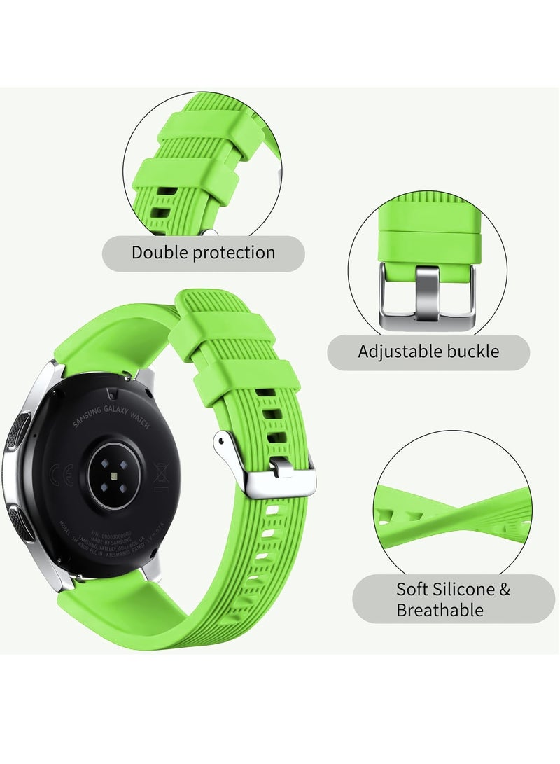Silicone Sport Band 22MM Strap For Samsung Galaxy Watch 3 45mm/Watch 46mm/Gear S3/Huawei watch GT3 GT4 46MM/Huawei Watch 3&4/3&4 Pro/GT2E/GT2 Pro/GT GT2 46MM/Amaz fit GTR 4/3/3Pro/2/2e Neon Green - Image 4