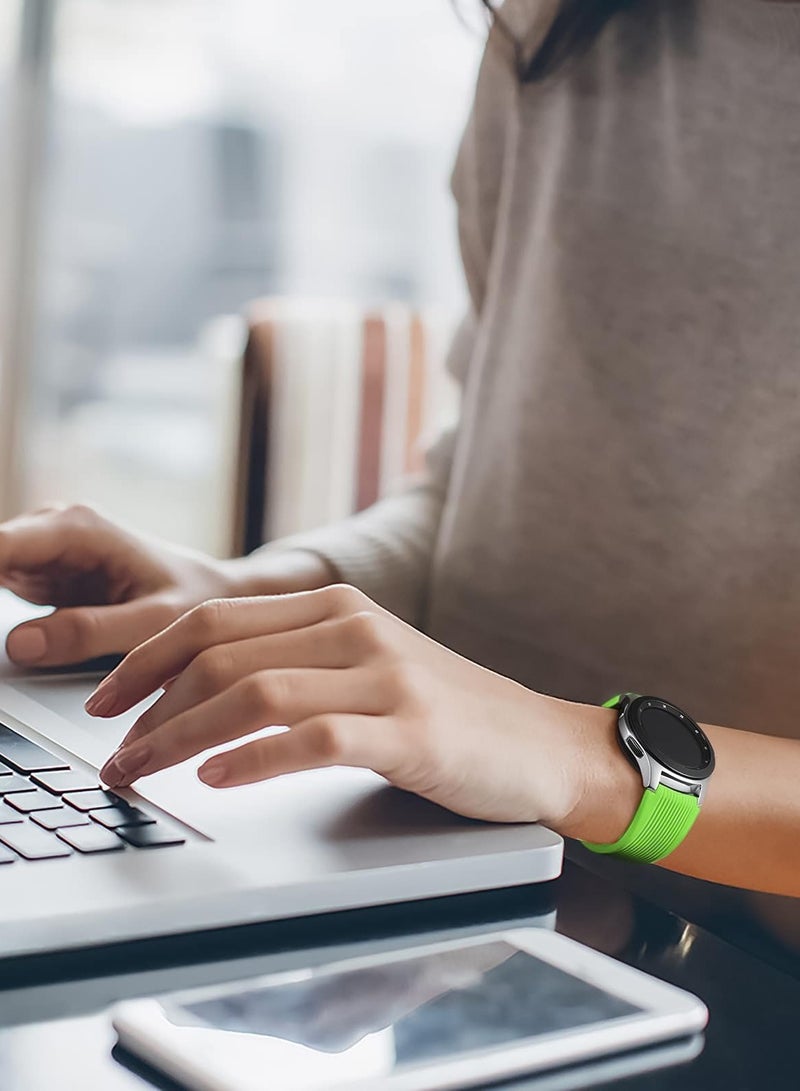 Silicone Sport Band 22MM Strap For Samsung Galaxy Watch 3 45mm/Watch 46mm/Gear S3/Huawei watch GT3 GT4 46MM/Huawei Watch 3&4/3&4 Pro/GT2E/GT2 Pro/GT GT2 46MM/Amaz fit GTR 4/3/3Pro/2/2e Neon Green - Image 5