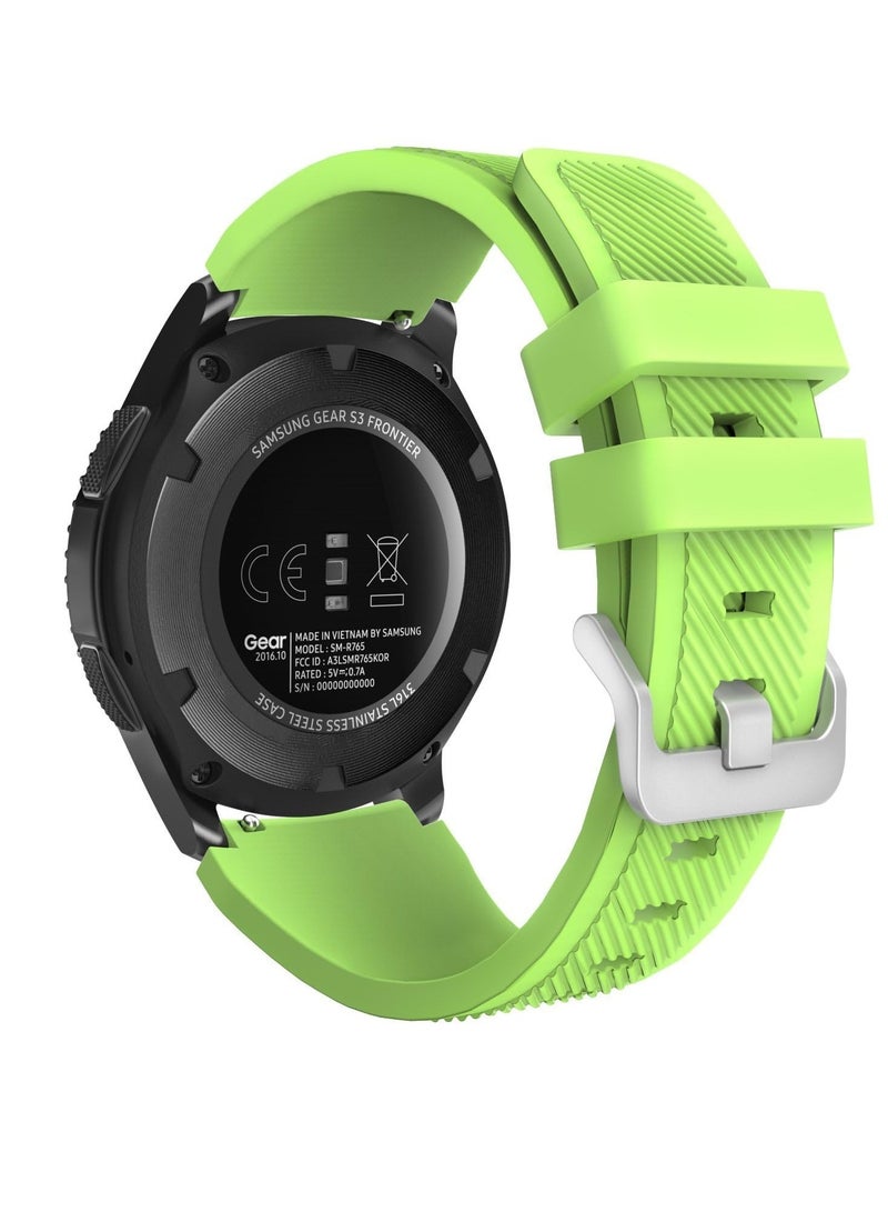 Silicone Sport Band 22MM Strap For Samsung Galaxy Watch 3 45mm/Watch 46mm/Gear S3/Huawei watch GT3 GT4 46MM/Huawei Watch 3&4/3&4 Pro/GT2E/GT2 Pro/GT GT2 46MM/Amaz fit GTR 4/3/3Pro/2/2e Neon Green - Image 1